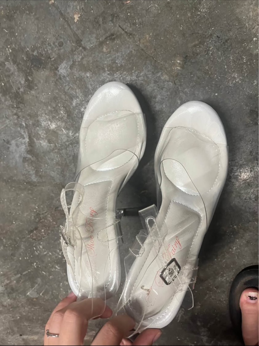 Women’s White Clear Strap Dress Sandals